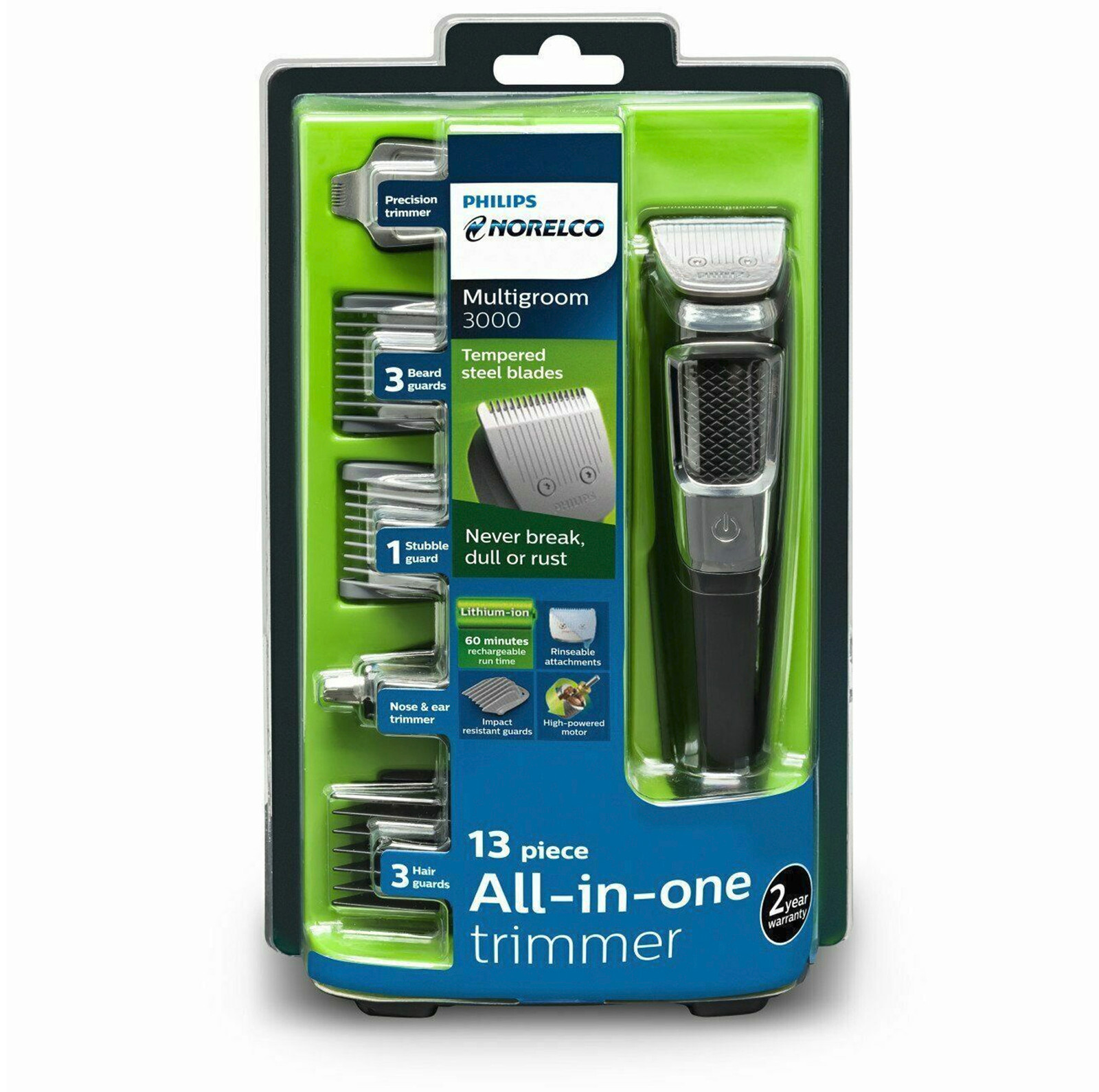 Philips Norelco Multigroom Hair Clipper Head Face Beard Nose Trimmer Electric*
