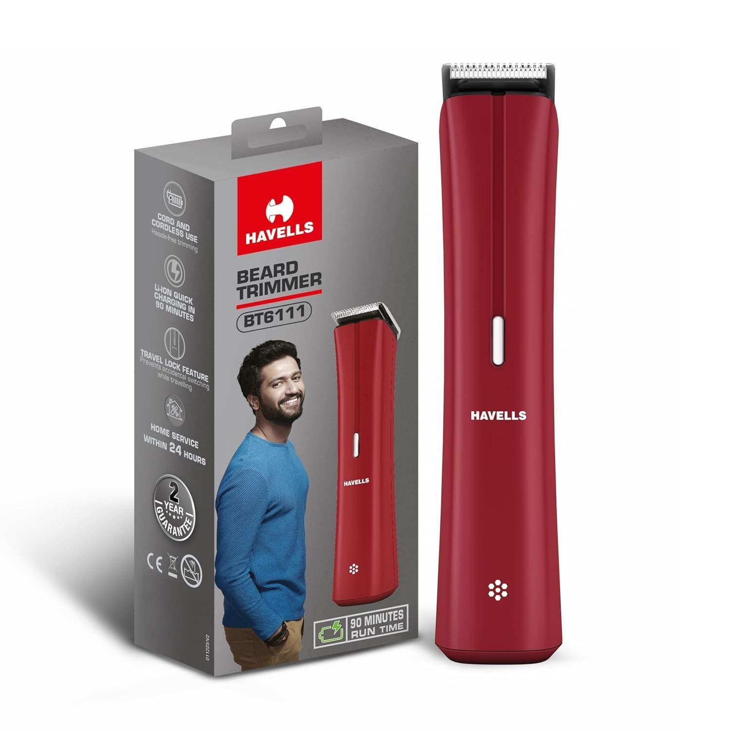 Havells Bt6111 Beard Trimmer, BT6111,Red