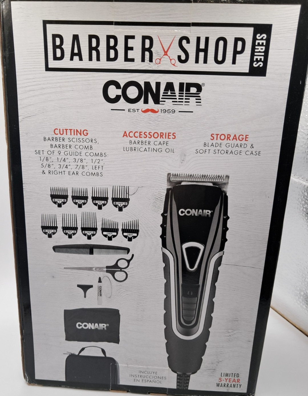 Conair Barbershop Series Haircutting Kit Non-Slip Grip Self-Sharpening Blades