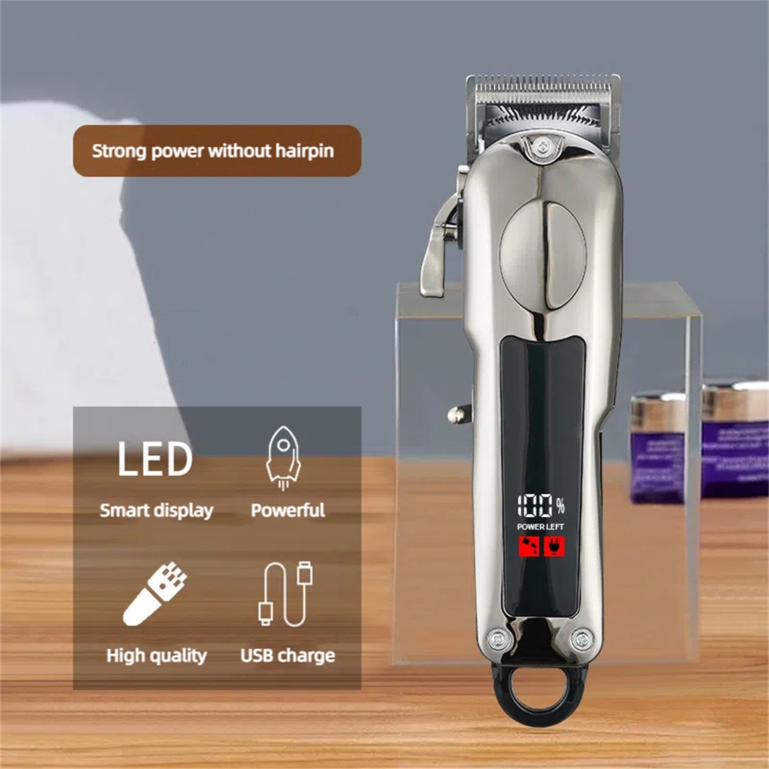 Professional Hair Clippers Trimmer Mens Barber Hair Cutting kit Machine Cordless