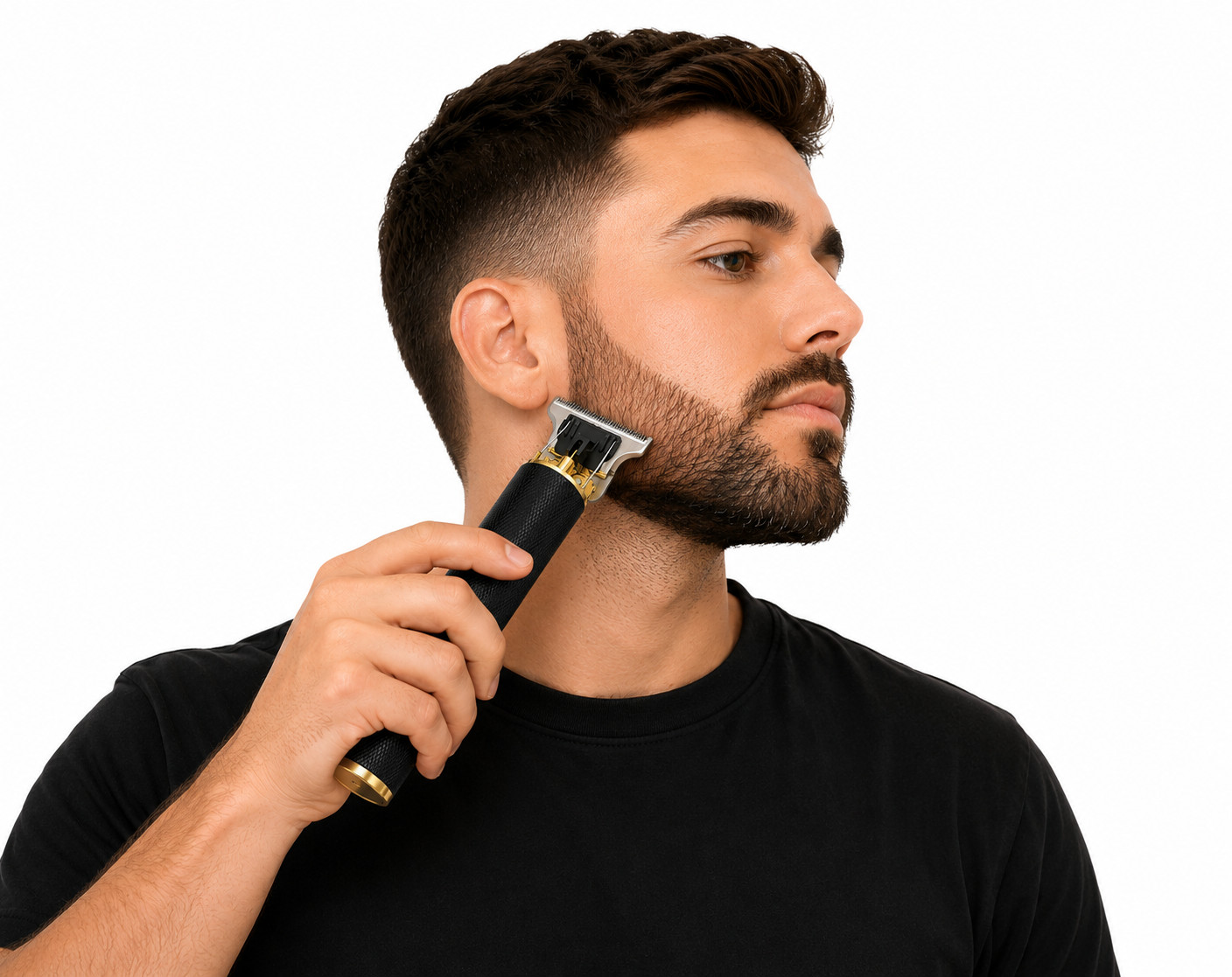 Vintage T9 Barbeador Black Gold Beard Hair Trimmer Cutter Machine for Men