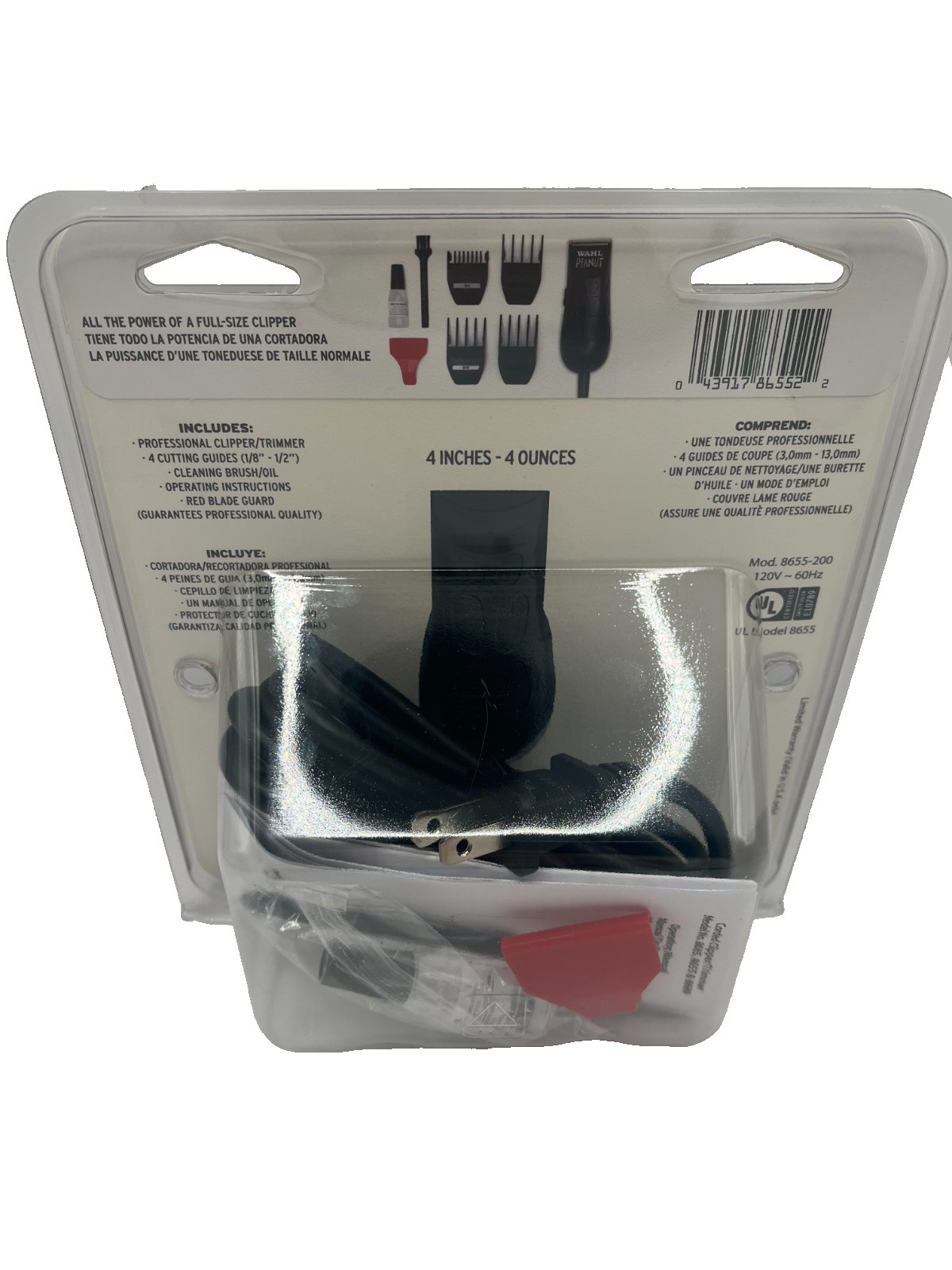 Wahl 8655-200 Peanut Clipper Trimmer Black Corded Trimmer Compact Size NEW